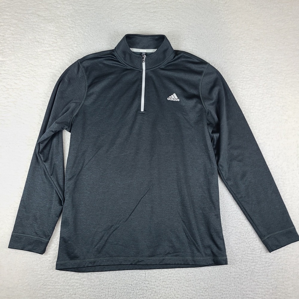Adidas Sweater Mens XL Dark Gray Performance Quarter Zip Sweatshirt Golf